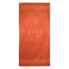 Load image into Gallery viewer, CP Company Factory Worker Logo Beach Towel in Pumpkin Orange
