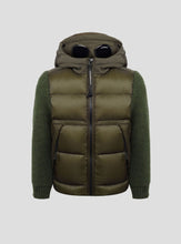 Load image into Gallery viewer, Cp Company Junior Dd Shell Ripstop Mixed Goggle Knitted Jacket In Olive Night
