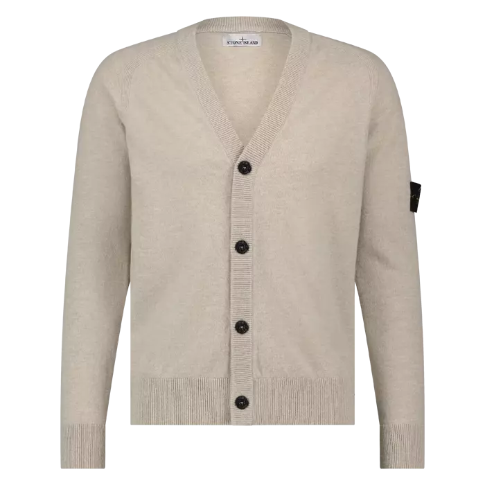 Stone Island RWS Wool Cardigan In Stucco