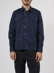 Cp Company Twill Emerized Shirt Peacoat In Navy