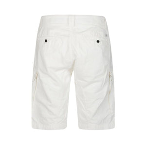 Cp Company Ottoman Lens Cargo Shorts In White