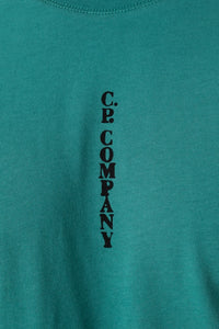 Cp Company Vertical Logo T-Shirt In Frosty Green