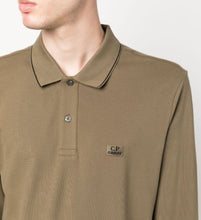 Load image into Gallery viewer, Cp Company Slim Fit Long Sleeve Stretch Piquet Polo Shirt in Butternut Brown
