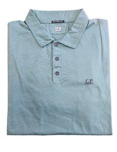 Cp Company Short Sleeved Polo Shirt 319A Frosty Green