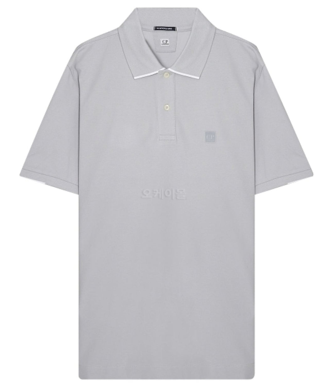 Cp Company Metropolis Series Striped Polo Shirt In Grey