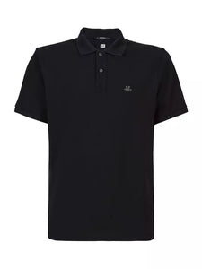 Cp Company Resist Dyed 108A Polo Shirt Black