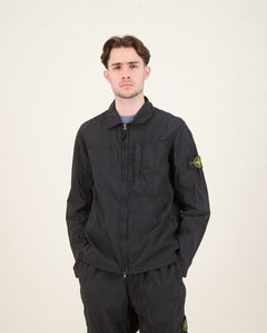 Stone Island Nylon Metal Overshirt Econyl In Black