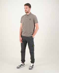 Stone Island Stretch Cotton Satin Cargo Pants In Lead Grey