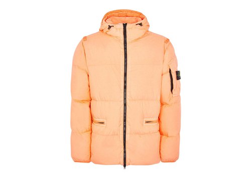 Stone Island Garment Dyed Crinkle Reps R-Ny Down Jacket In Orange