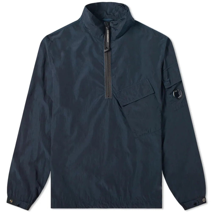 CP Company Chrome Quarter Zip Lens Overshirt in Navy