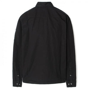 CP Company Rip - Stop Quarter Zip Lens Shirt in Black