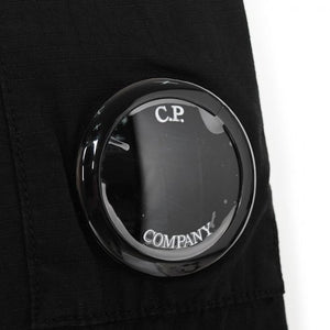 CP Company Rip - Stop Quarter Zip Lens Shirt in Black